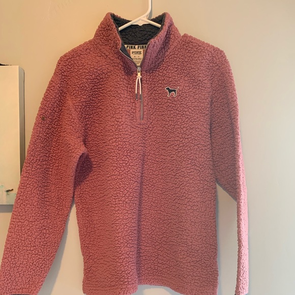 PINK Victoria's Secret Tops - Pink Sherpa 1/4 zip PINK Victoria's Secret Tops - Pink Sherpa 1/4 zip